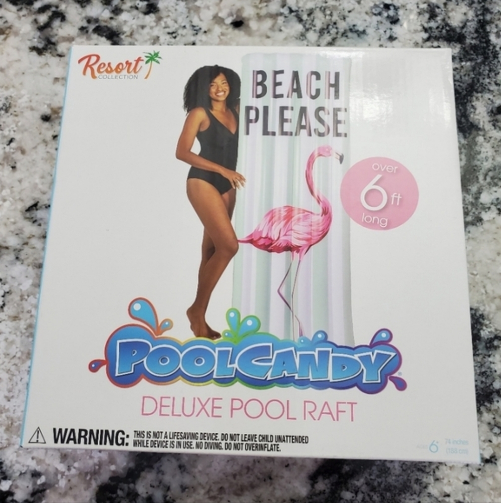 PoolCandy Beach Please Deluxe Pool Raft. NEW! - Picture 2 of 4